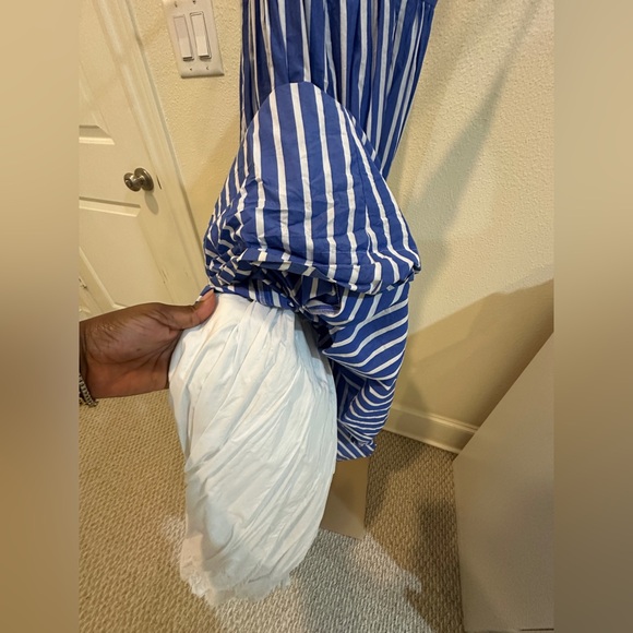 J Crew Women’s Spaghetti Strap Blue and White Striped Cotton Maxi Dress Sz 8 - Picture 8 of 10